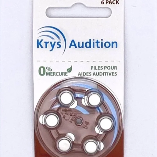 Plaquette 6 piles auditives Krys Audition